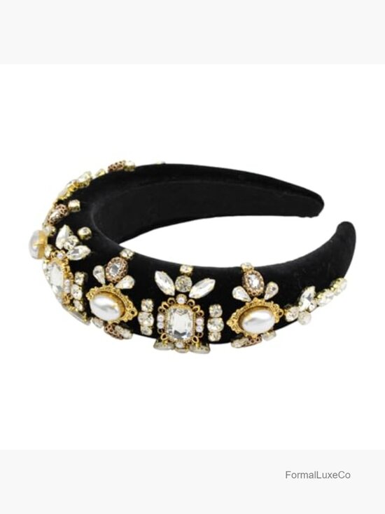 Big Crystal Flower Headband Rhinestone Pearl Luxury Decorative Bead Hairband main image 4